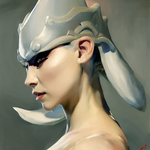 Image similar to greg manchess portrait painting of partially armored white queen from alice in wonderland as overwatch character, medium shot, asymmetrical, profile picture, organic painting, sunny day, matte painting, bold shapes, hard edges, street art, trending on artstation, by huang guangjian, gil elvgren, ruan jia, randy vargas, greg rutkowski