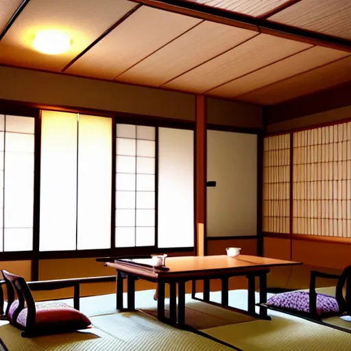 Prompt: japanese tea room