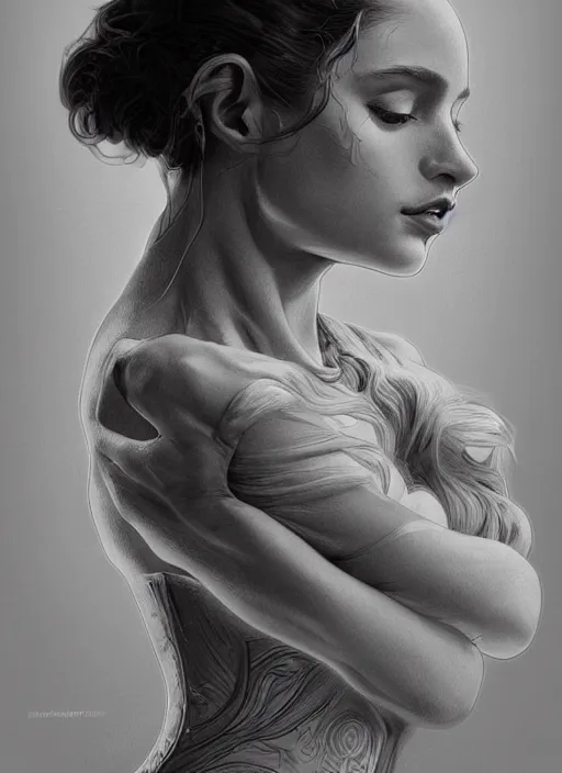 Prompt: ultra realistic illustration, ballerina, sci - fi, fantasy, symmetrical face, intricate, elegant, highly detailed, digital painting, artstation, concept art, smooth, sharp focus, illustration, art by artgerm and alphonse mucha