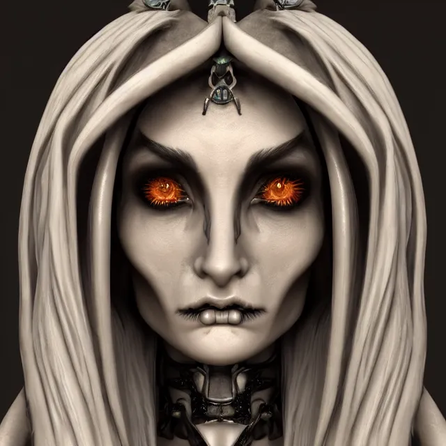 Prompt: perfectly centered close up portrait, skelton mage goddess, candid photography, by anne stokes, highly detailed, character concept, unreal engine 5