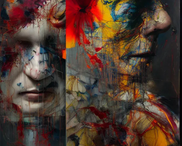 Prompt: lost memories, a brutalist designed, rich deep vivid colours, brushmonia merlo ، strokes!, painted by francis bacon, michal mraz, adrian ghenie, nicola samori, james jean!!! and petra cortright, part by gerhard richter, part by takato yamamoto. 8 k masterpiece.