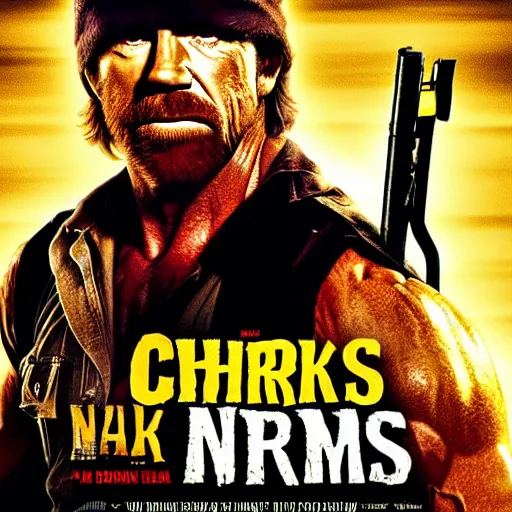 Image similar to Chuck Norris as Rambo, movie poster, award-winning, digital, 4k, hyperdetailed