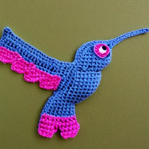 Image similar to a crochet hummingbird