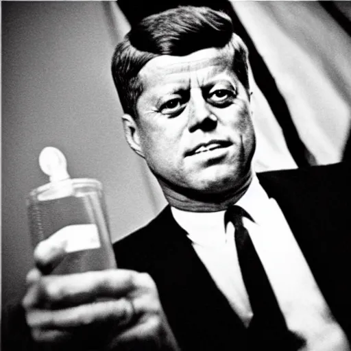 Prompt: jfk in the year 2016 drinking lean and freestyling. Instagram