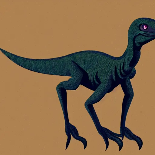 Image similar to velociraptor wearing a suit, photorealistic