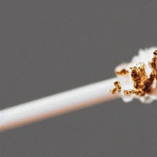 Image similar to a microscopic view of the tip of a smoldering cigarette