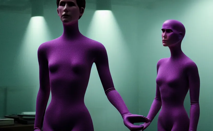 Prompt: cinestill of a giant hand made of purple wax float through the living room film still from the movie directed by denis villeneuve with art direction, pouring rain menacing lights shadows, 8 k, hd, high resolution, 3 5 mm, f / 3 2, ultra realistic faces, ex machina