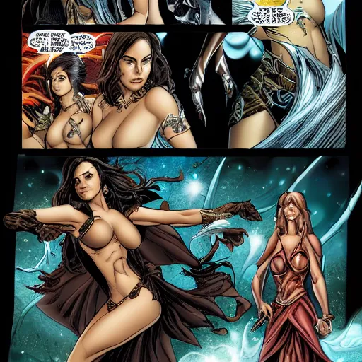 Prompt: witchblade and dejah thoris battle