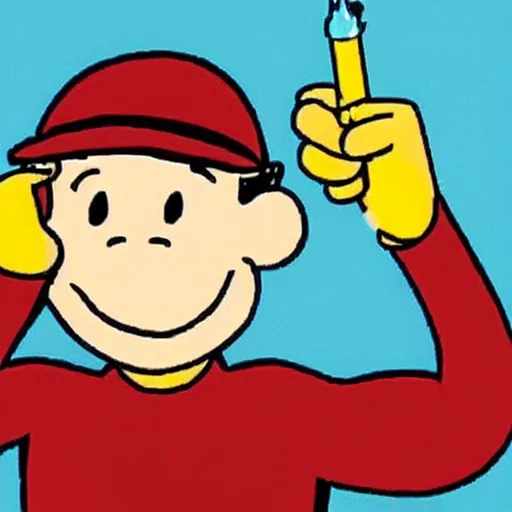 Image similar to curious george smoking a crack pipe