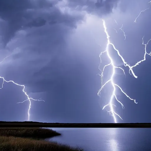 Prompt: storm clouds lightning dramatic evocative night dense tornado 4k