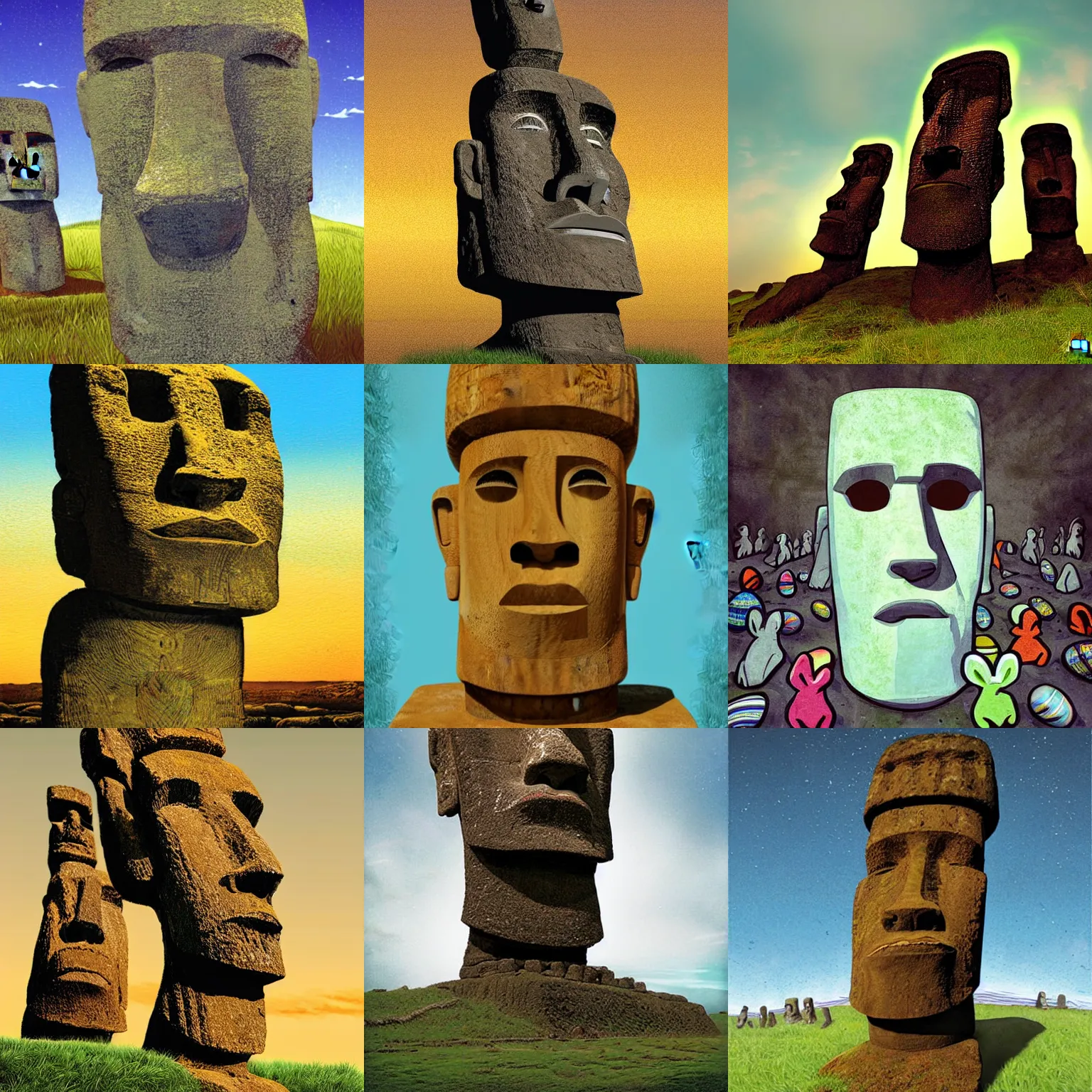 Gigachad as an Easter Island head, trending on, Stable Diffusion