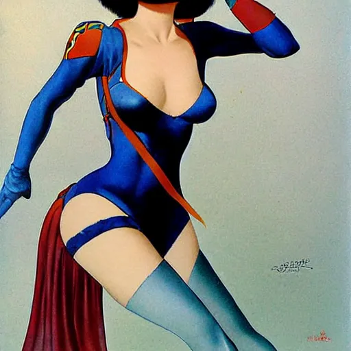 Image similar to cortana by alberto vargas, pinup