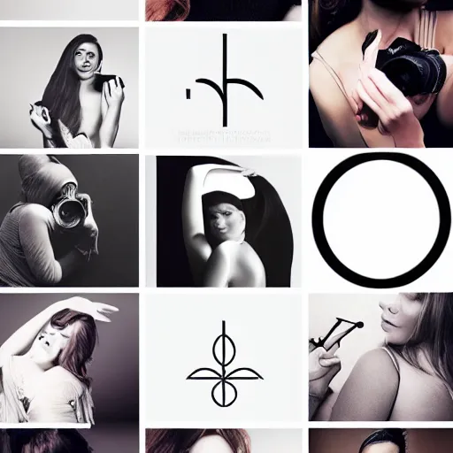 Image similar to a beautiful and curvy logo of female photography, minimalistic,