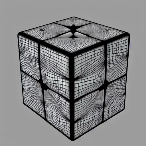 Prompt: Sierpinski cube, 3D render