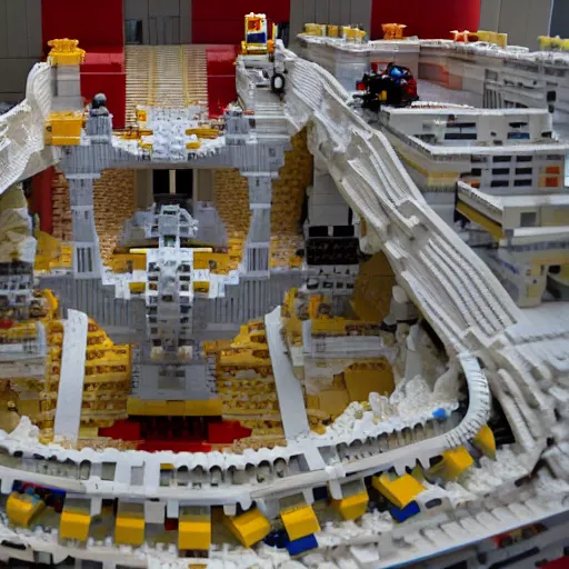 Image similar to hoover damn made out of legos