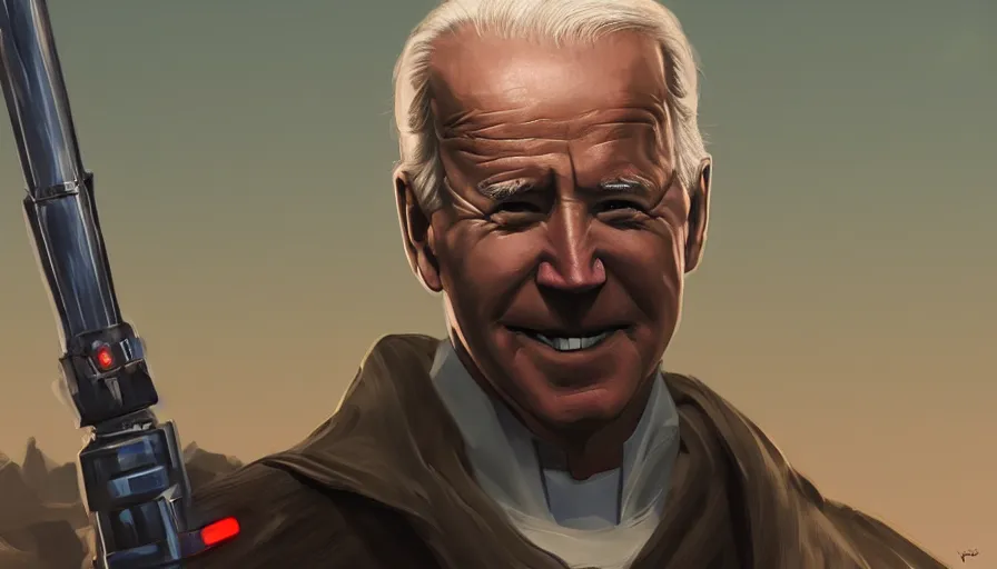 Prompt: Joe Biden is a Jedi, hyperdetailed, artstation, cgsociety, 8k