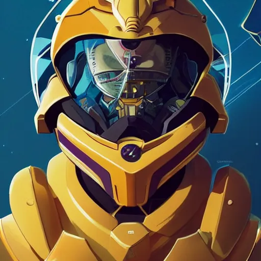 Image similar to a portrait of a stunning beautiful elite kim kardashian gundam pilot, with an intricate, detailed, urban inspired hiphop afro futuristic helmet, vector behance hd jesper ejsing, rhads, makoto shinkai, lois van baarle, ilya kuvshinov, rossdraws, hd, 3 2 k, ilya kuvshinov, gustav klimt