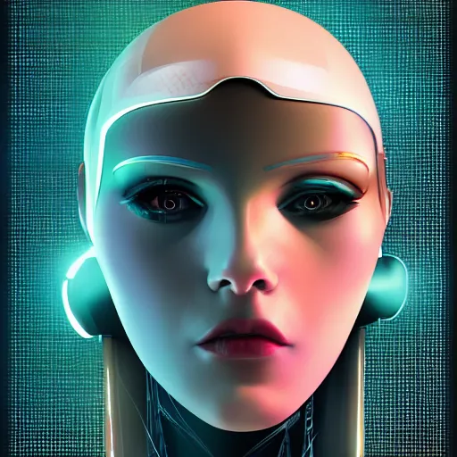 Prompt: face portrait of a robotic woman, sci - fi, futuristic, cyber punk - inspired by lois van baarle, cinematic, sci - fi 8 k