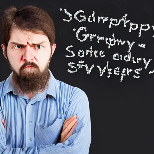 Prompt: grumpy software developer