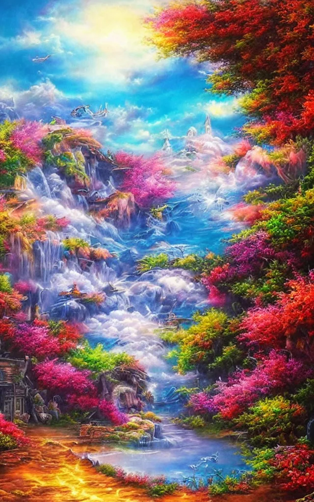 Image similar to background landscape airbrush fantasy 80s, realistic detailed masterpiece