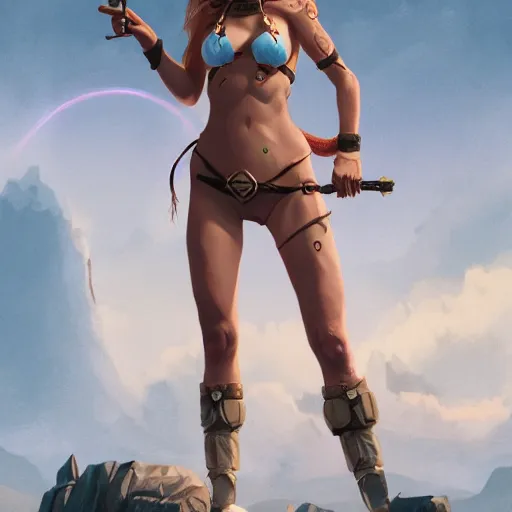 Image similar to full body portrait of an female elf wearing bikini nazi uniform, an ultrafine hyperdetailed illustration by tooth wu and wlop and beeple and greg rutkowski, trending on artstation, highly detailed, 4 k, 8 k
