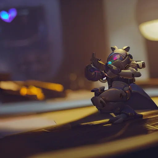 Prompt: photo of a rat playing overwatch, 3 5 mm photography, highly detailed, cinematic lighting