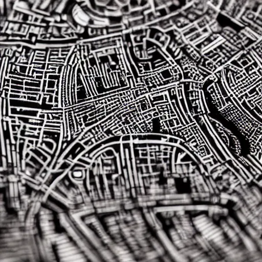 Image similar to microscopic city seen by microscope lens, very detailed