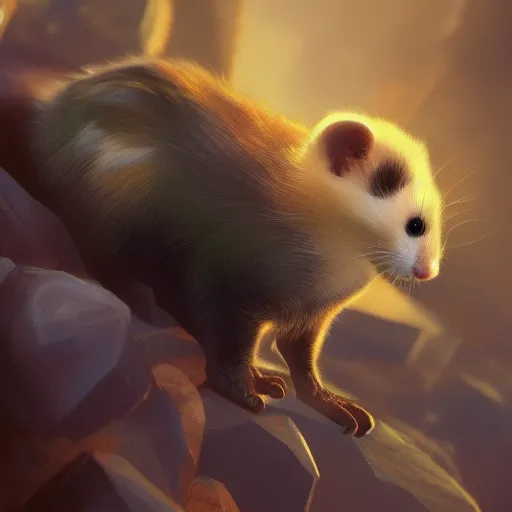 Image similar to A ferret is Thanos, hyperdetailed, artstation, cgsociety, 8k