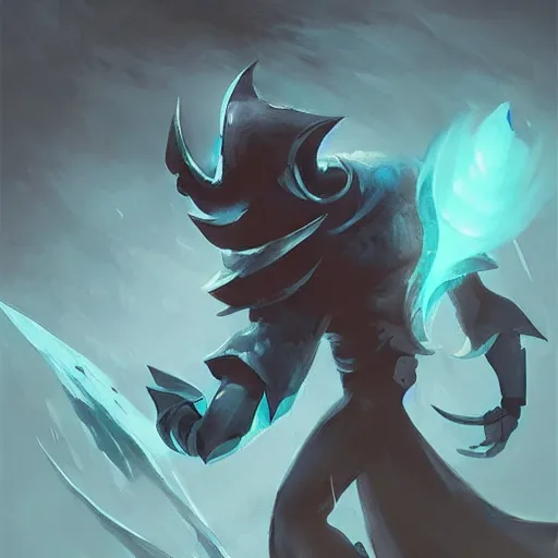 Image similar to pyke from League of Legends, trending on artstation, concept art, graphic style, visible brushstrokes,