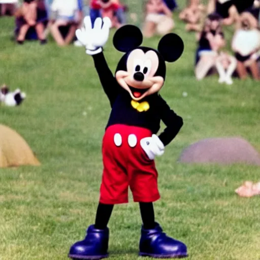 Image similar to mickey mouse performing at woodstock