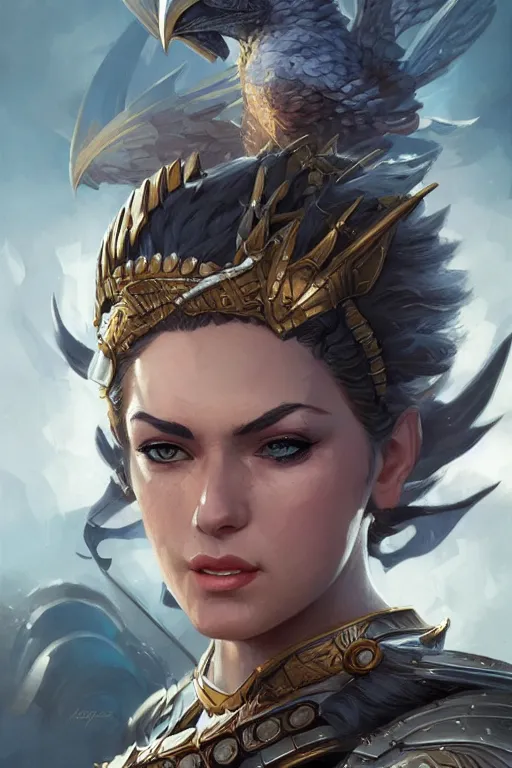 Image similar to amazon valkyrie athena, d & d, fantasy, portrait, highly detailed, headshot, digital painting, trending on artstation, concept art, sharp focus, illustration, art by artgerm and greg rutkowski and magali villeneuve