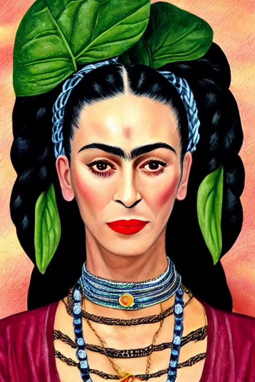 Prompt: Cher in Frida Kahlo style, highly detailed,