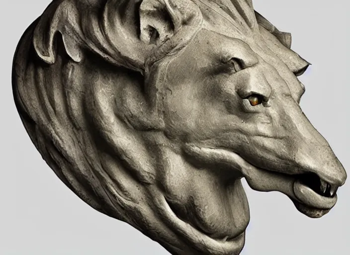 Image similar to a lion with a horse head with crocodile tail