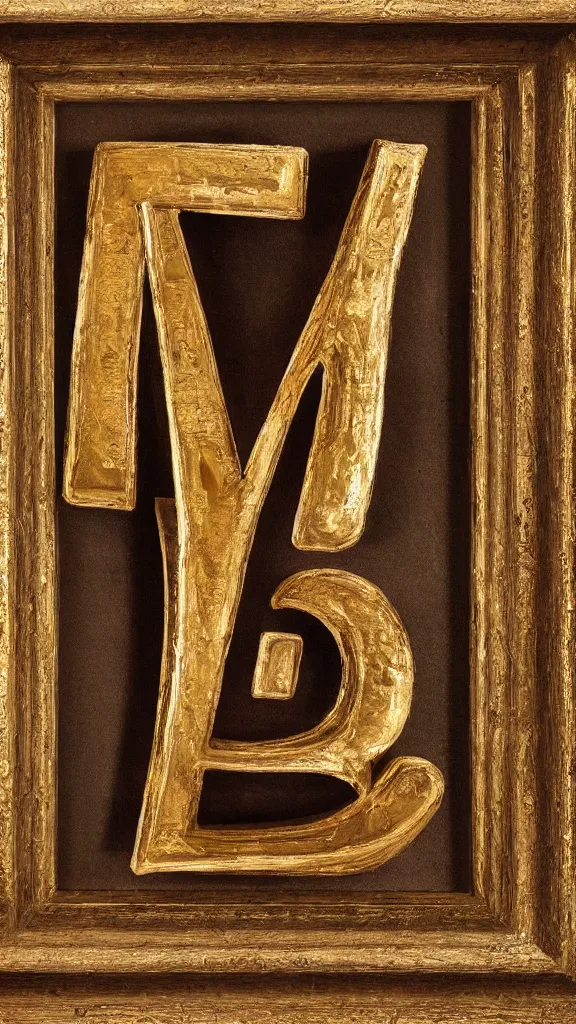 Prompt: oil painting of the letter M uppercase M readable letter baroque with frame photorealistic sharp render