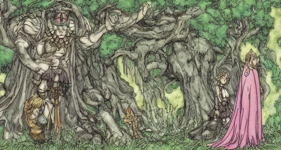 Image similar to Enchanted and magic forest, from Berserk