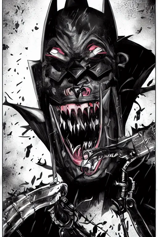 Image similar to the batman who laughs, comic strip style, dynamic lighting, fantasy concept art, trending on art station, stunning visuals, creative, cinematic, portrait, ultra detailed