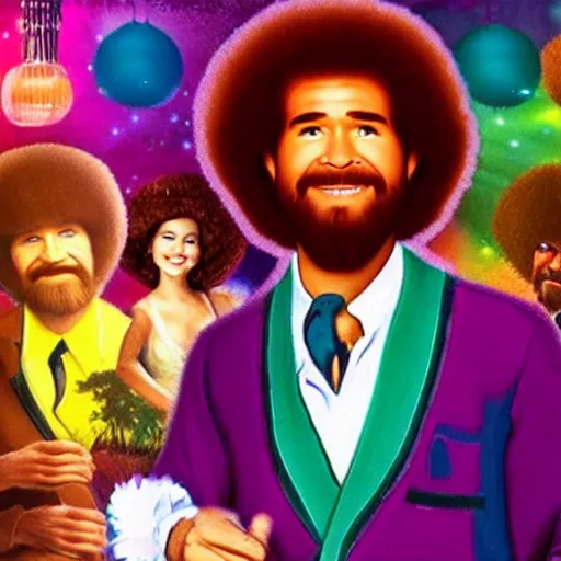 Image similar to bob ross disco fever