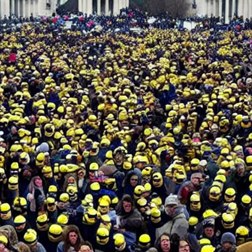 Prompt: thousands of minions invading the U.S. Capitol, Jan 6