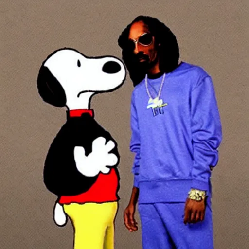 Prompt: Snoopy meets Snoop Dogg