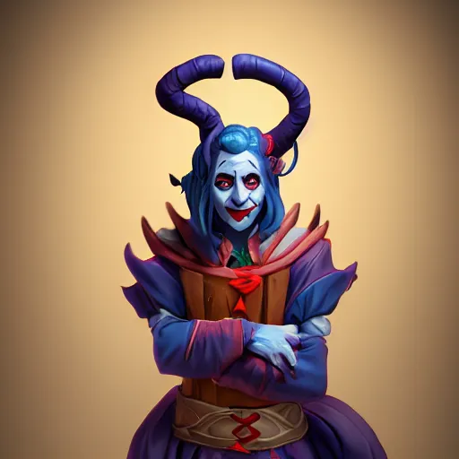 Prompt: Critical Role's Jester, tiefling, 4k, digital art, trending on artstation, trending on cgsociety