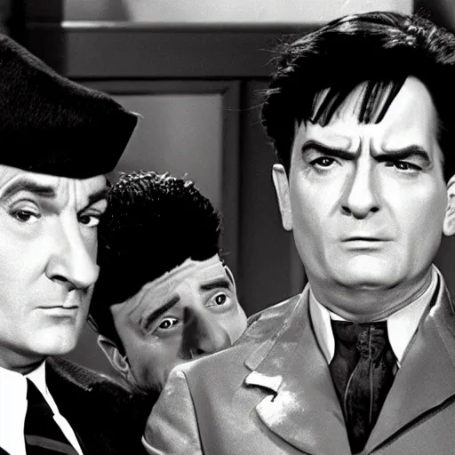 Image similar to charlie sheen in the 3 stooges