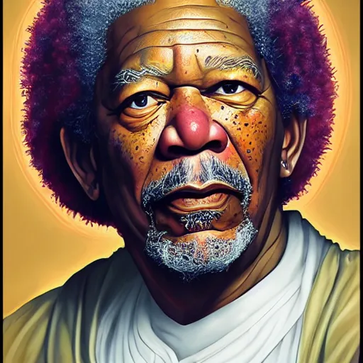 Image similar to a detailed fantasy character portrait of morgan freeman as saudi arab king by lauri blank, artgerm, evelyn de morgan, 8K, 50mm lens