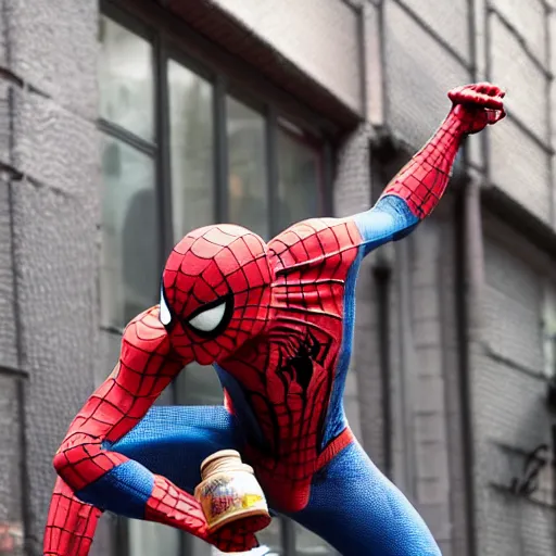 Prompt: spiderman drinking tea, cinematic