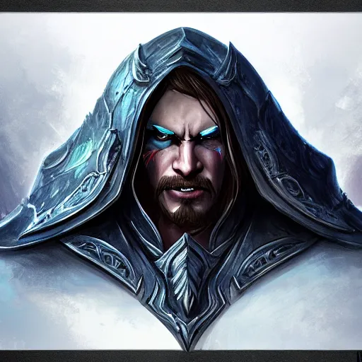 Prompt: evilArthas streamer, portrait, highly detailed, digital painting, trending on artstation, concept art, sharp focus, illustration