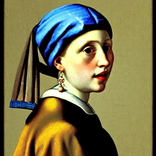 Image similar to girl with a pear earring by vermeer