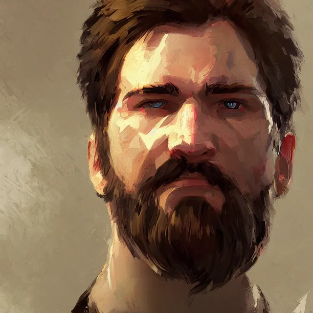 Image similar to steve from minecraft, portrait, elegant, intricate, digital painting, artstation, concept art, smooth, sharp focus, illustration, art by konstantin korovin and daniel f. gerhartz and john howe