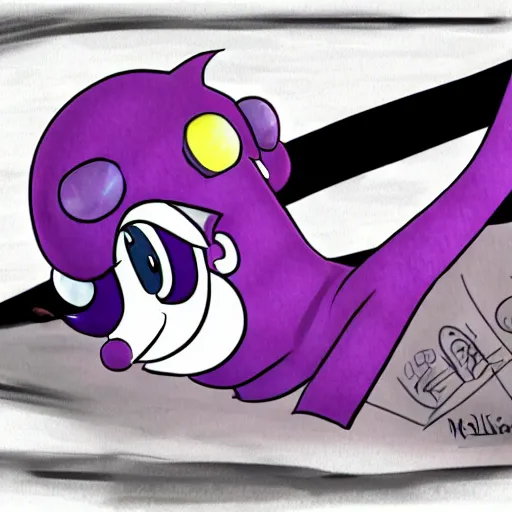 Image similar to waluigi, concept art by minerva j. chapman, trending on cg society, computer art, official art, anime aesthetic, anime,