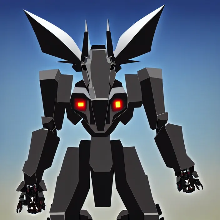 Image similar to evil mecha donkey is heroically looking into the camera blurry background 2 d digital vector art highly realistic highly detailed medium shot low angle dramatic lighting cinematic