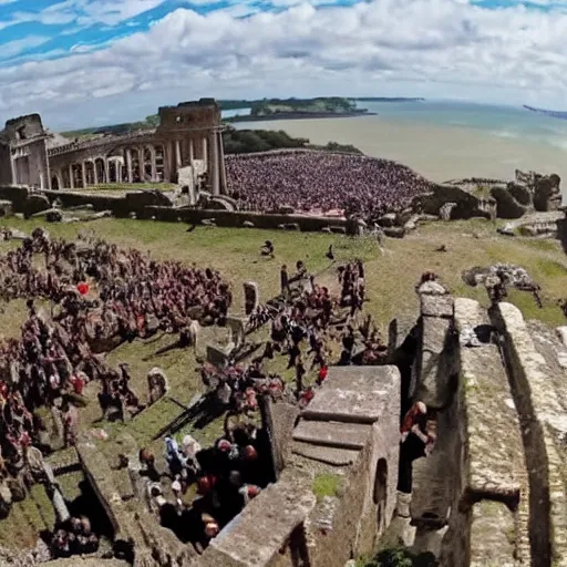 Image similar to gopro footage of the roman invasion of britain