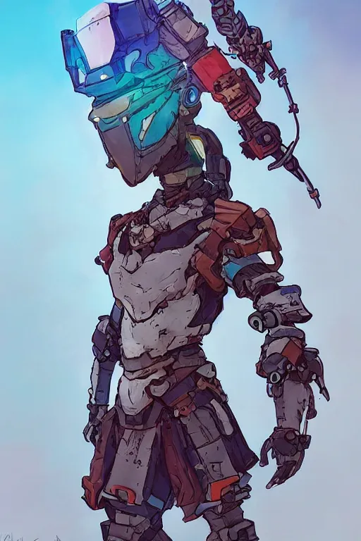 Image similar to combination suit armor aloy horizon forbidden west horizon zero dawn robot ninja mask helmet backpack tribal, art gta 5 comics, official fanart behance hd artstation by jesper ejsing, by rhads, makoto shinkai and lois van baarle, ilya kuvshinov, ossdraws radiating a glowing aura cgi rtx 2 0 2 2